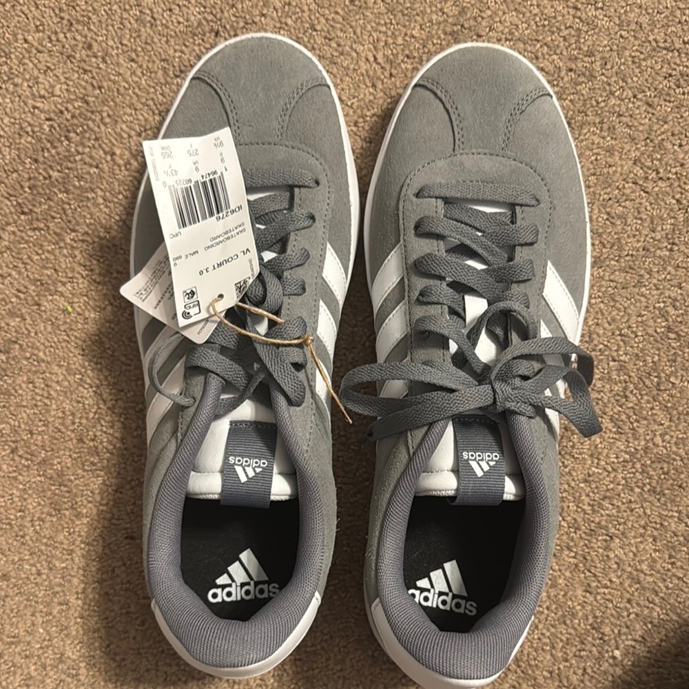 Adidas Gray and White Sneakers